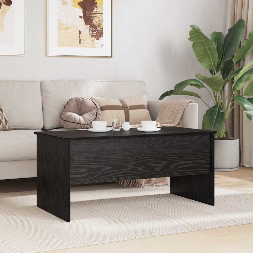Produktbild för Kaffeebord Svart Ek 102 x 50,5 x 46,5 cm Konstruerat trä