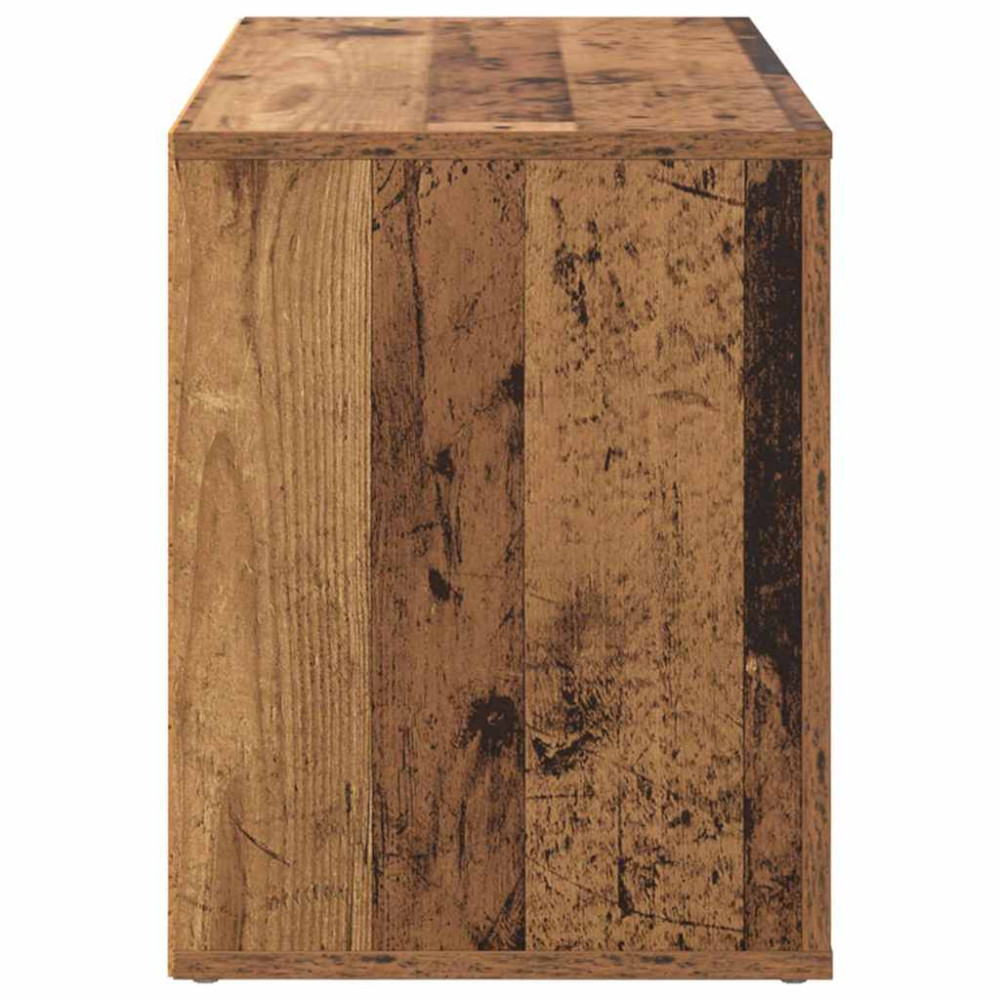 Produktbild för Skoställ med hylla Gammalt trä 75 x 35 x 45 cm Konstruerat trä