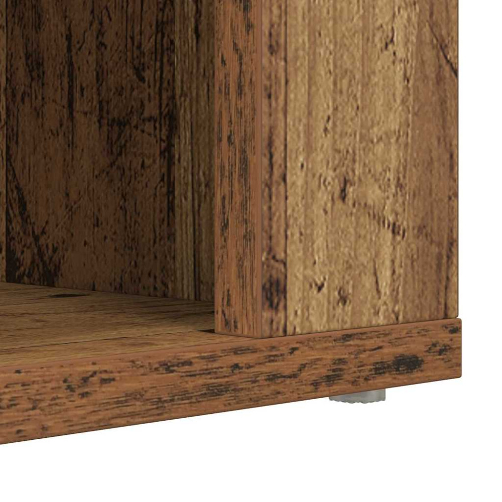 Produktbild för Skoställ med hylla Gammalt trä 75 x 35 x 45 cm Konstruerat trä