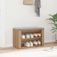 Produktbild för Skoställ med hylla artisan ek 75 x 35 x 45 cm Konstruerat trä