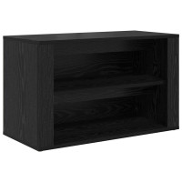 Produktbild för Skoställ med hylla Svart ek 75 x 35 x 45 cm Konstruerat trä