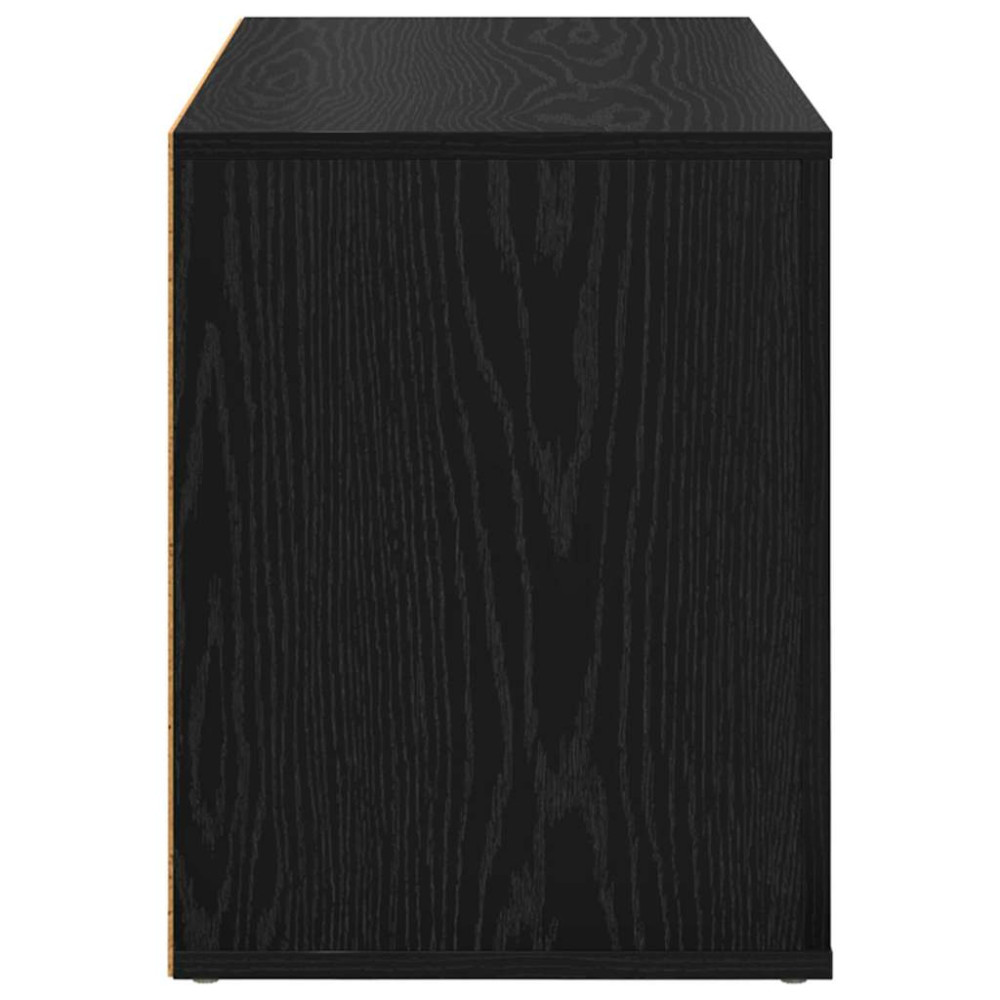 Produktbild för Skoställ med hylla Svart ek 75 x 35 x 45 cm Konstruerat trä