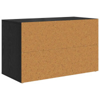 Produktbild för Skoställ med hylla Svart ek 75 x 35 x 45 cm Konstruerat trä
