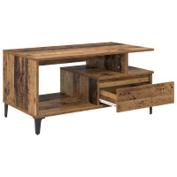 Produktbild för Kaffeebord med låda Gammalt trä 90 x 49 x 45 cm Konstruerat trä