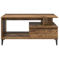 Produktbild för Kaffeebord med låda Gammalt trä 90 x 49 x 45 cm Konstruerat trä
