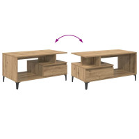 Produktbild för Kaffeebord med låda Artisan Ek 90 x 49 x 45 cm Konstruerat trä