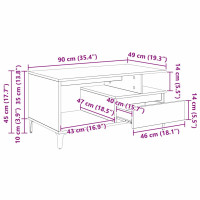 Produktbild för Kaffeebord med låda Artisan Ek 90 x 49 x 45 cm Konstruerat trä