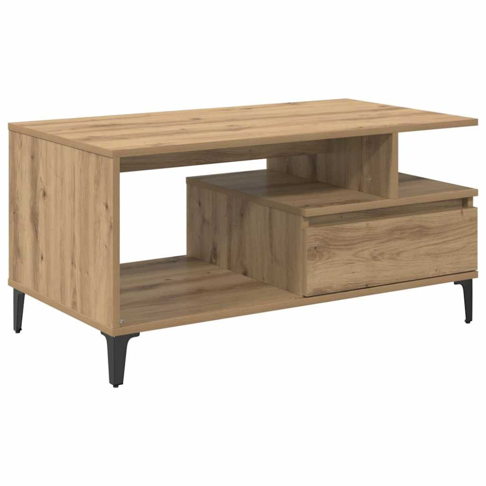 Produktbild för Kaffeebord med låda Artisan Ek 90 x 49 x 45 cm Konstruerat trä