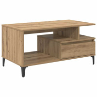Produktbild för Kaffeebord med låda Artisan Ek 90 x 49 x 45 cm Konstruerat trä