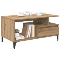 Produktbild för Kaffeebord med låda Artisan Ek 90 x 49 x 45 cm Konstruerat trä