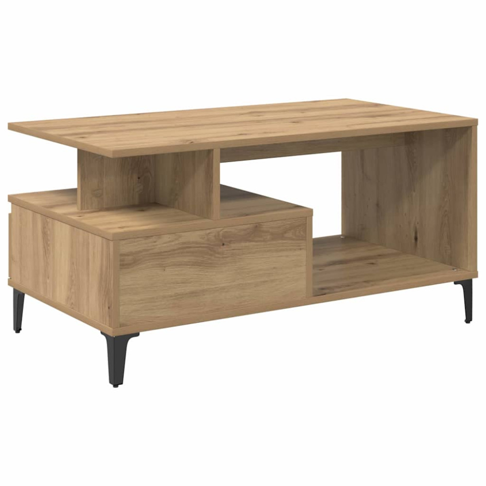 Produktbild för Kaffeebord med låda Artisan Ek 90 x 49 x 45 cm Konstruerat trä
