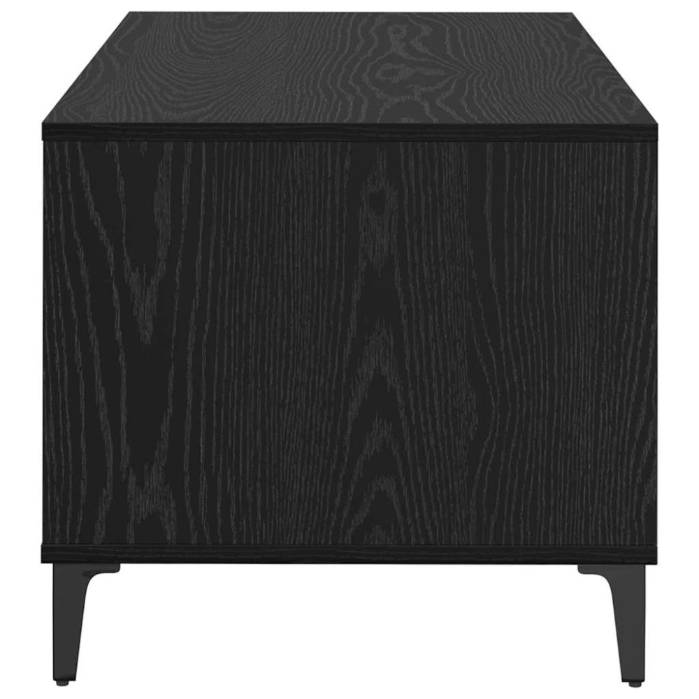 Produktbild för Kaffeebord med låda Svart Ek 90 x 49 x 45 cm Konstruerat trä