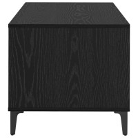 Produktbild för Kaffeebord med låda Svart Ek 90 x 49 x 45 cm Konstruerat trä