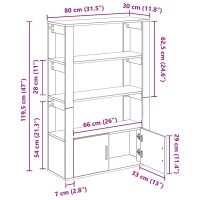 Produktbild för Sideboard Svart ek 30 x 80 x 119.5 cm Konstruerat trä