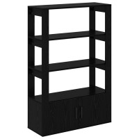 Produktbild för Sideboard Svart ek 30 x 80 x 119.5 cm Konstruerat trä