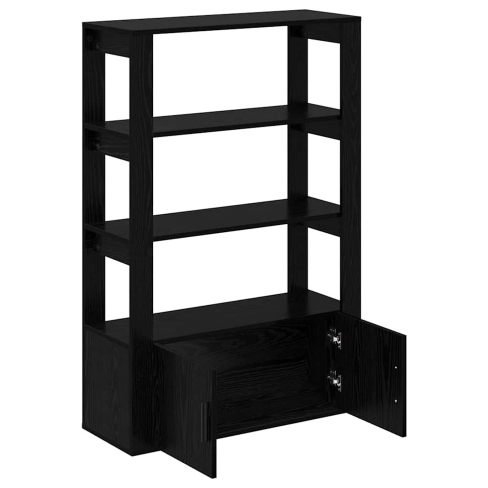 Produktbild för Sideboard Svart ek 30 x 80 x 119.5 cm Konstruerat trä