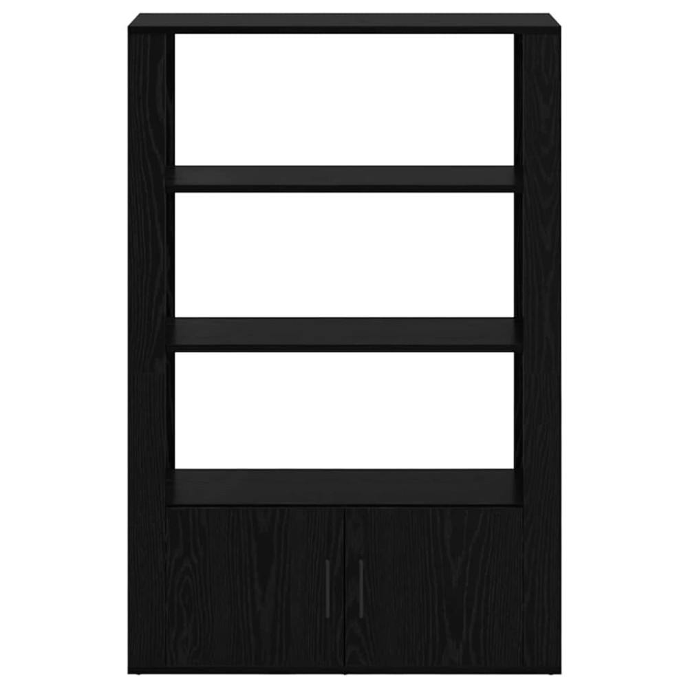 Produktbild för Sideboard Svart ek 30 x 80 x 119.5 cm Konstruerat trä