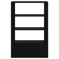 Produktbild för Sideboard Svart ek 30 x 80 x 119.5 cm Konstruerat trä