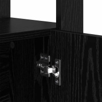 Produktbild för Sideboard Svart ek 30 x 80 x 119.5 cm Konstruerat trä