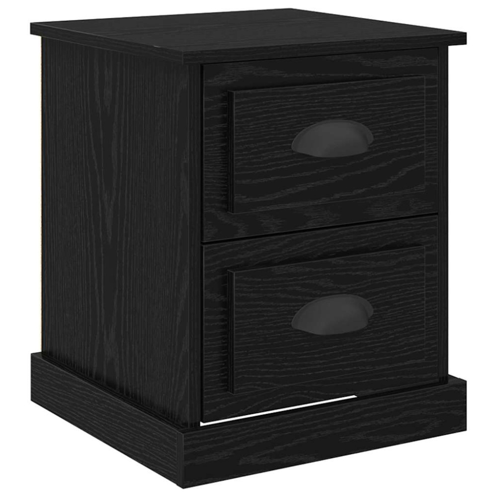 Produktbild för Nattduksbord Svart Ek 39 x 39 x 47,5 cm Konstruerat trä