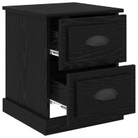 Produktbild för Nattduksbord Svart Ek 39 x 39 x 47,5 cm Konstruerat trä