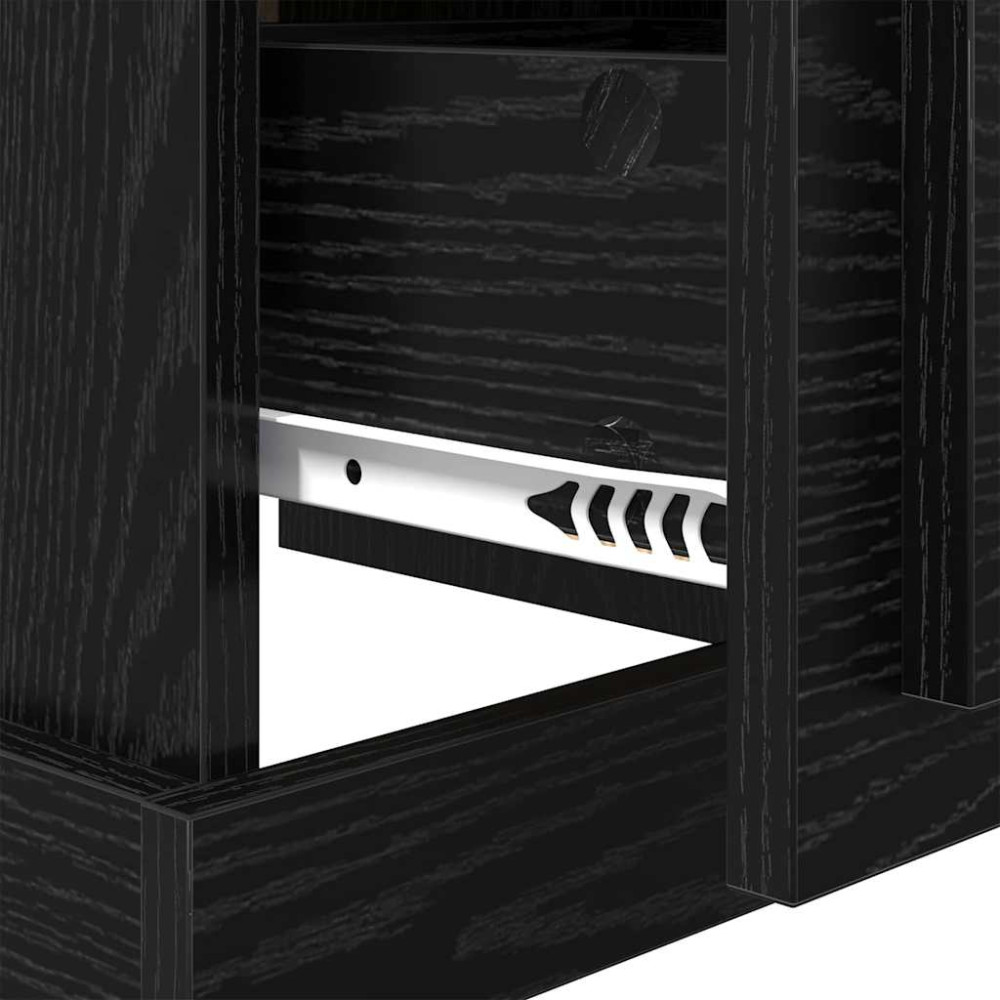 Produktbild för Nattduksbord Svart Ek 39 x 39 x 47,5 cm Konstruerat trä