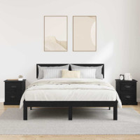 Produktbild för Nattduksbord 2 pcs Svart Ek 39 x 39 x 47,5 cm Konstruerat trä