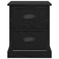 Produktbild för Nattduksbord 2 pcs Svart Ek 39 x 39 x 47,5 cm Konstruerat trä