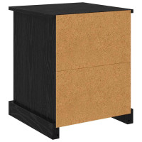 Produktbild för Nattduksbord 2 pcs Svart Ek 39 x 39 x 47,5 cm Konstruerat trä