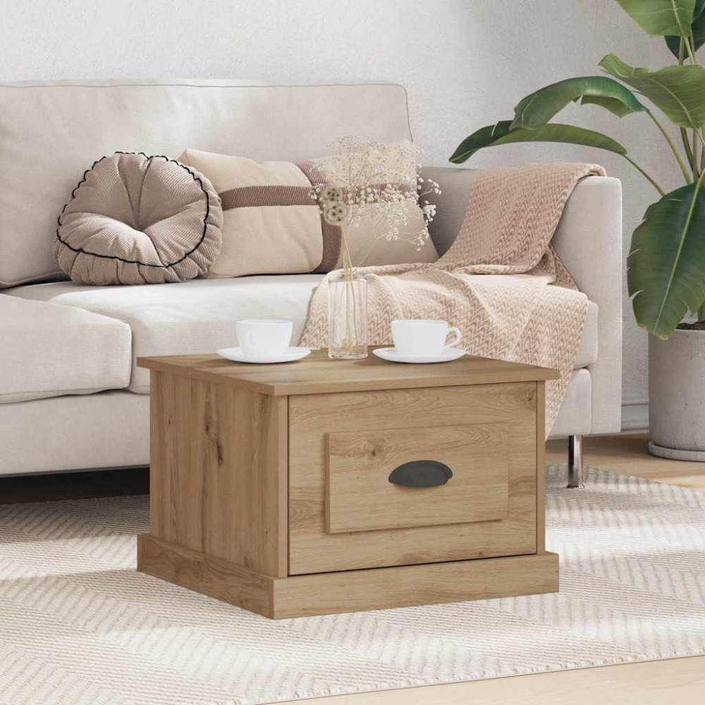 Produktbild för Kaffeebord med låda Artisan Ek 50 x 50 x 35 cm Konstruerat trä
