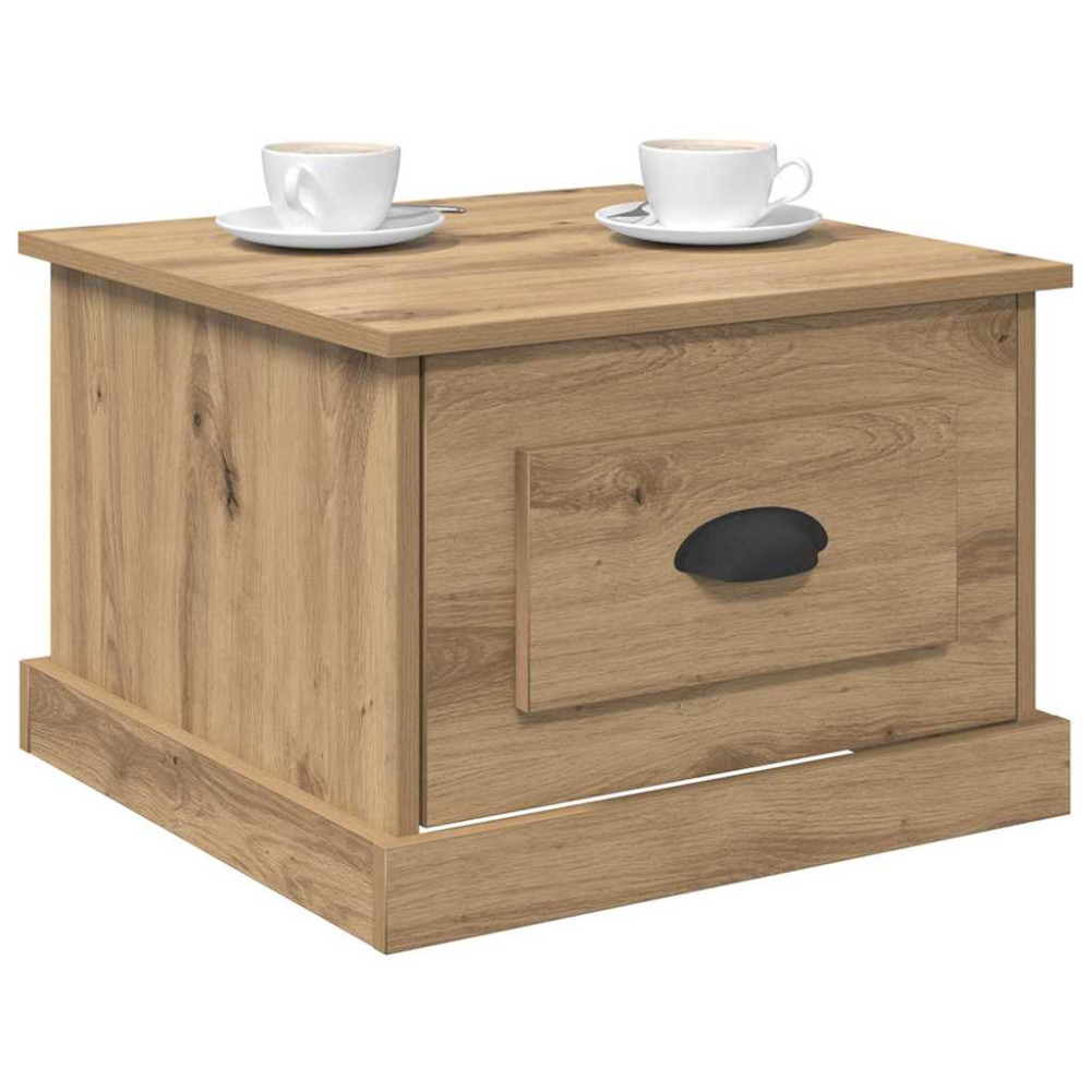 Produktbild för Kaffeebord med låda Artisan Ek 50 x 50 x 35 cm Konstruerat trä
