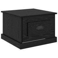 Produktbild för Kaffeebord med låda Svart Ek 50 x 50 x 35 cm Konstruerat trä