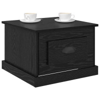 Produktbild för Kaffeebord med låda Svart Ek 50 x 50 x 35 cm Konstruerat trä