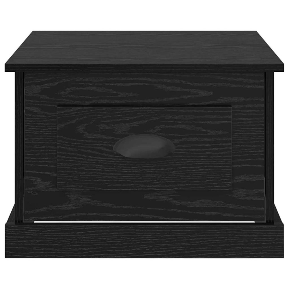 Produktbild för Kaffeebord med låda Svart Ek 50 x 50 x 35 cm Konstruerat trä
