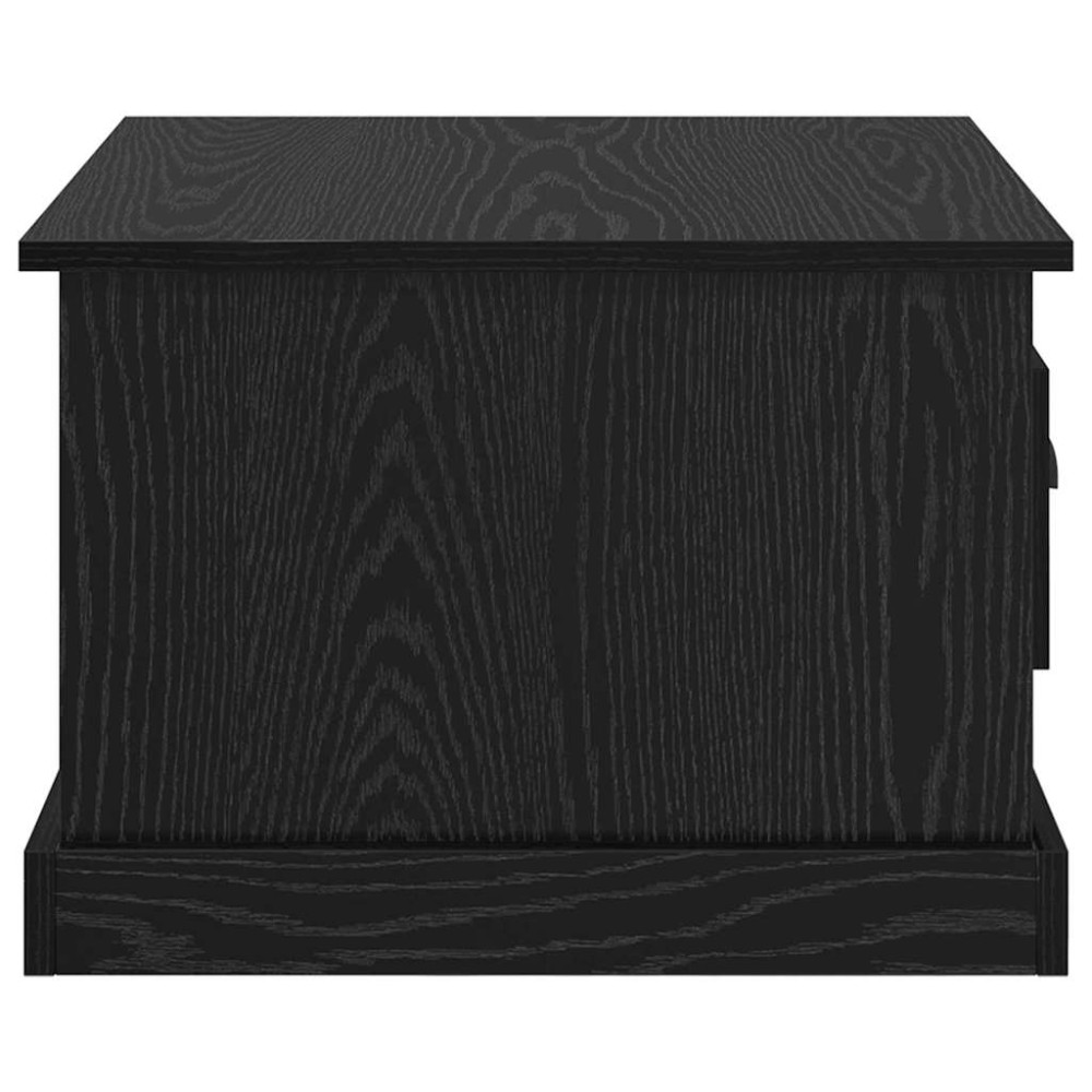 Produktbild för Kaffeebord med låda Svart Ek 50 x 50 x 35 cm Konstruerat trä