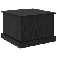 Produktbild för Kaffeebord med låda Svart Ek 50 x 50 x 35 cm Konstruerat trä