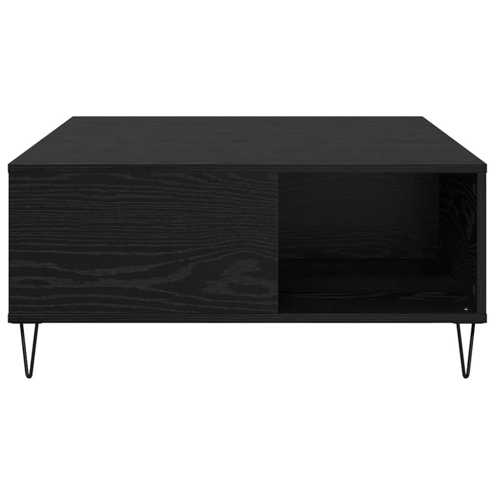 Produktbild för Kaffeebord Svart Ek 80 x 80 x 36,5 cm Konstruerat trä