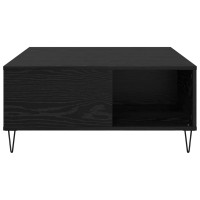 Produktbild för Kaffeebord Svart Ek 80 x 80 x 36,5 cm Konstruerat trä