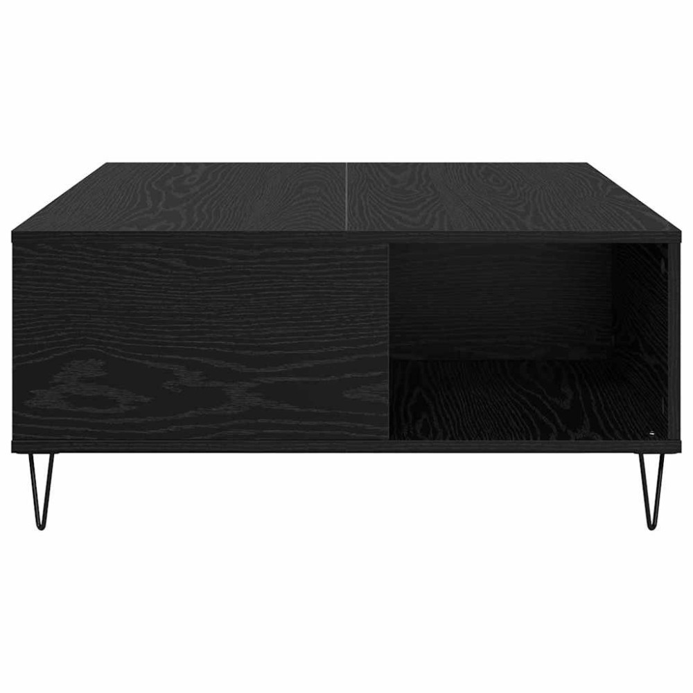 Produktbild för Kaffeebord Svart Ek 80 x 80 x 36,5 cm Konstruerat trä