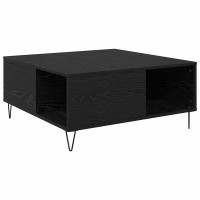 Produktbild för Kaffeebord Svart Ek 80 x 80 x 36,5 cm Konstruerat trä