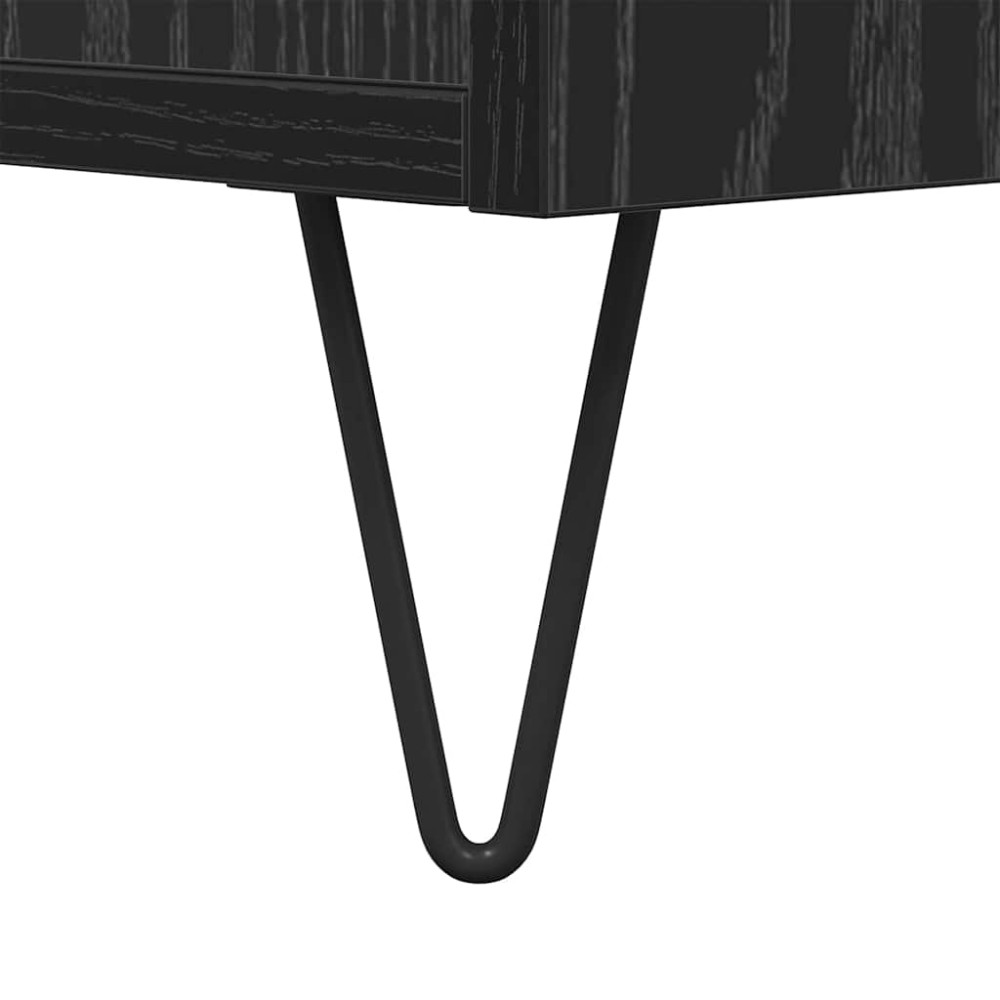 Produktbild för Kaffeebord Svart Ek 80 x 80 x 36,5 cm Konstruerat trä