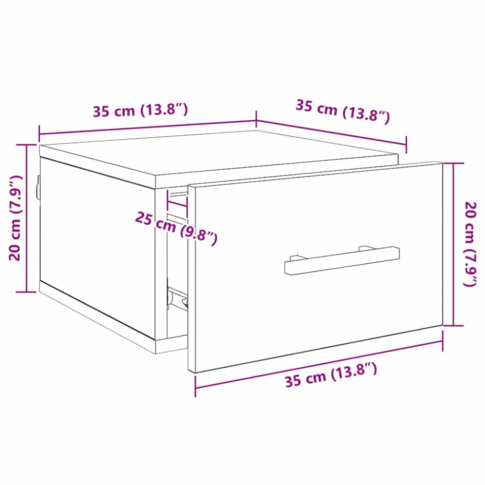 Produktbild för Nattduksbord artisan ek 35 x 35 x 20 cm Konstruerat trä