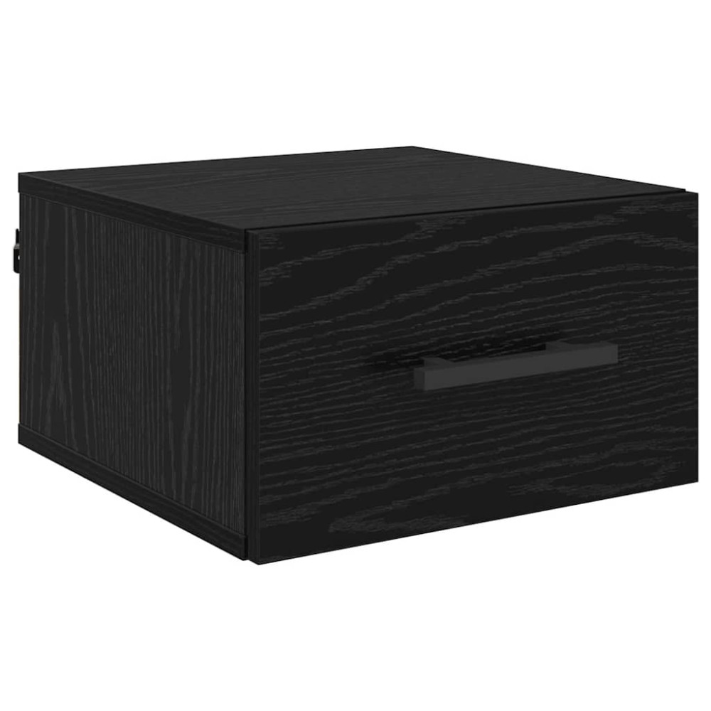 Produktbild för Nattduksbord Svart ek 35 x 35 x 20 cm Konstruerat trä