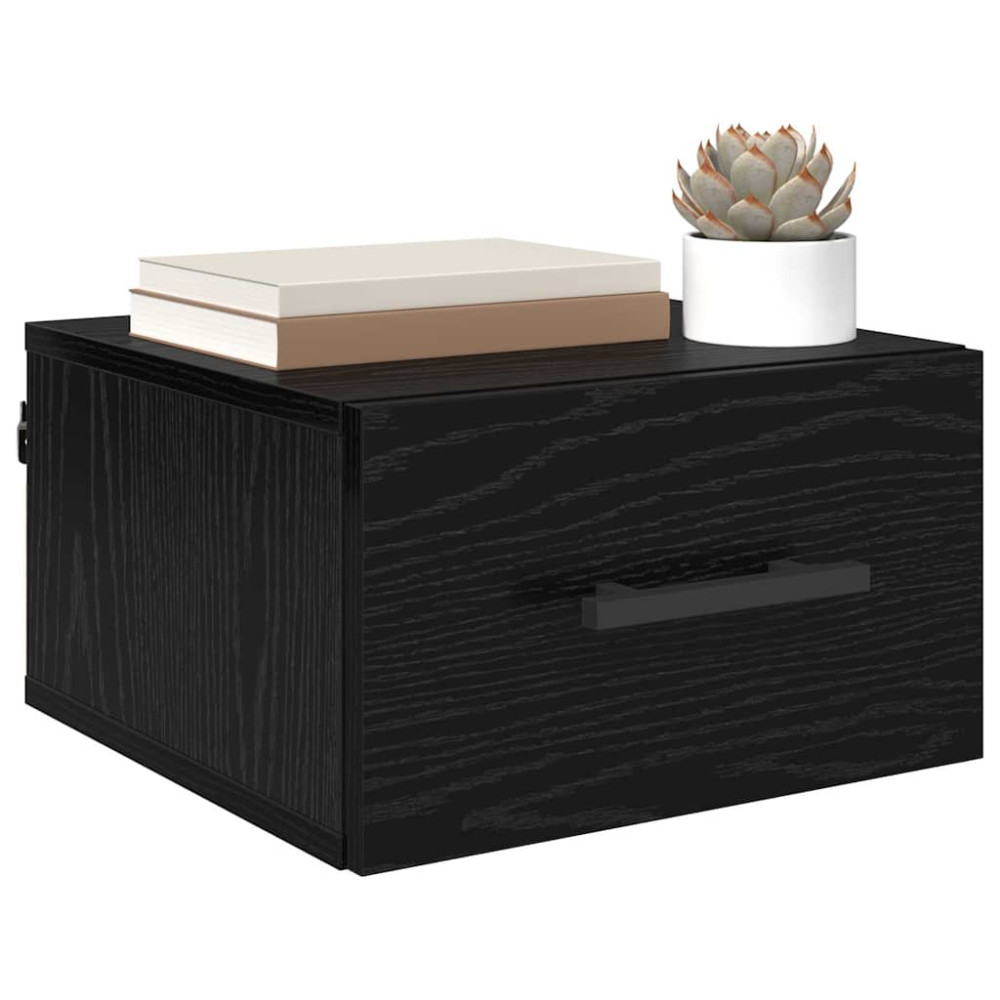 Produktbild för Nattduksbord Svart ek 35 x 35 x 20 cm Konstruerat trä