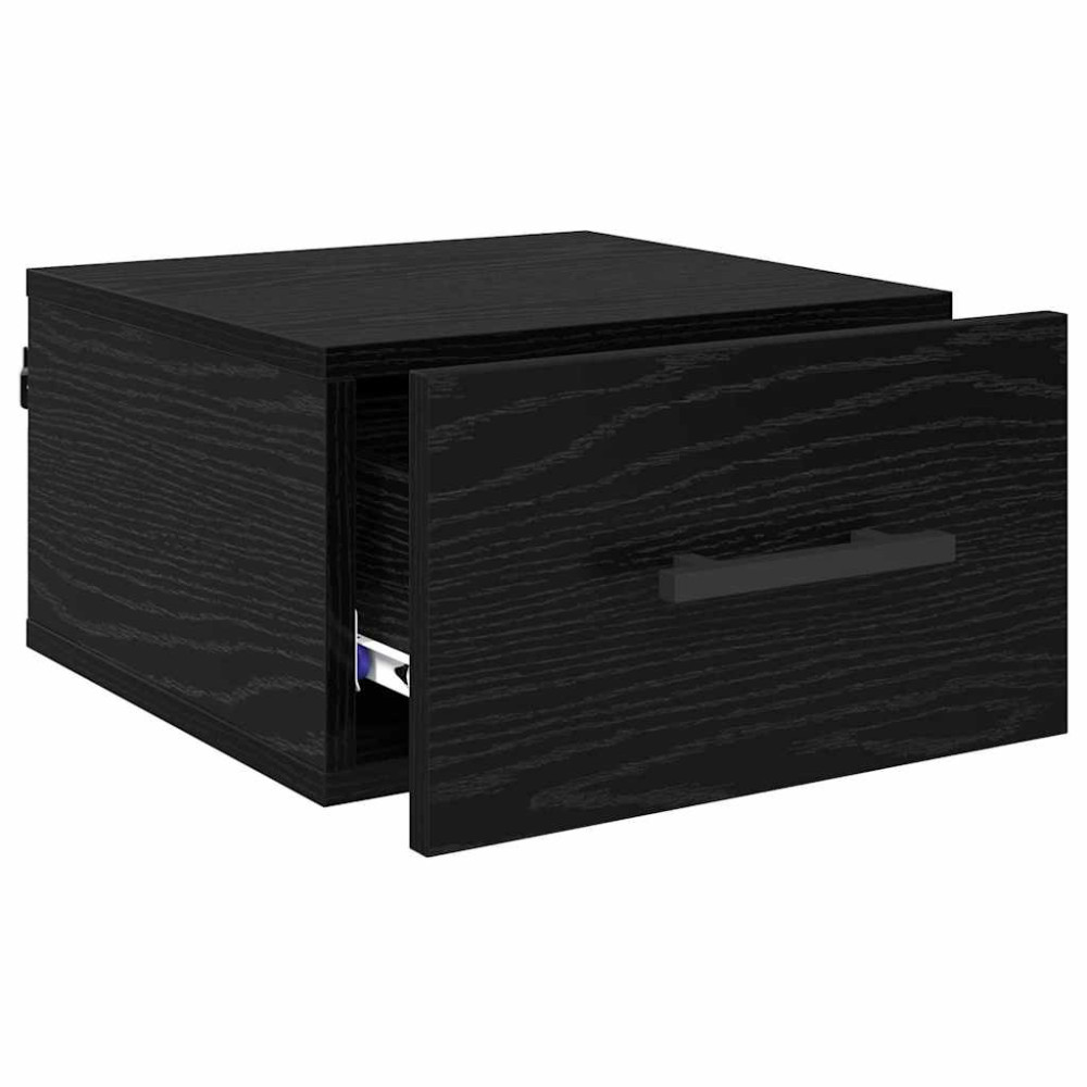 Produktbild för Nattduksbord Svart ek 35 x 35 x 20 cm Konstruerat trä