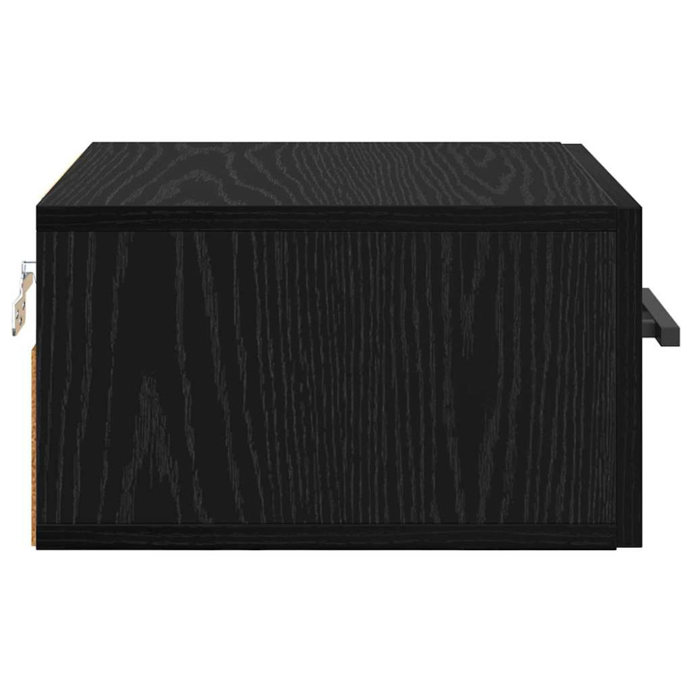 Produktbild för Nattduksbord Svart ek 35 x 35 x 20 cm Konstruerat trä