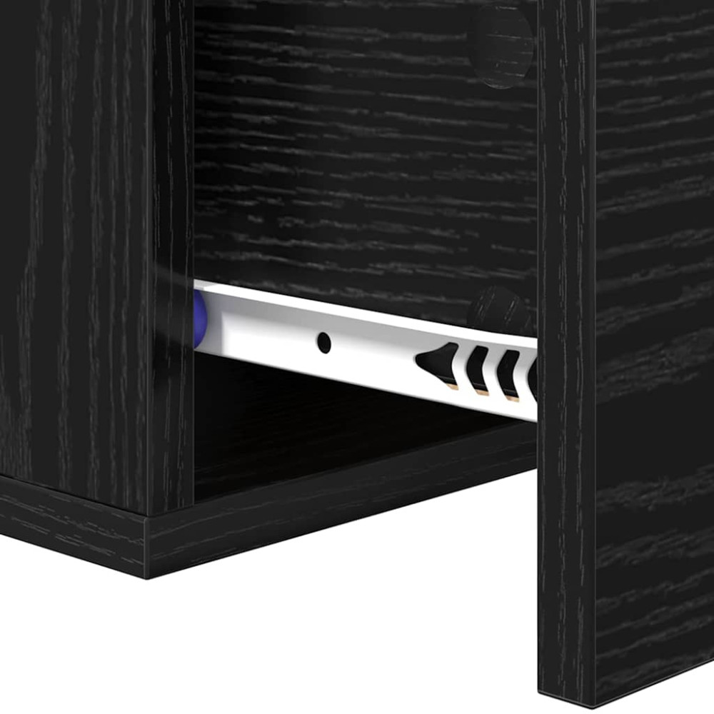 Produktbild för Nattduksbord Svart ek 35 x 35 x 20 cm Konstruerat trä