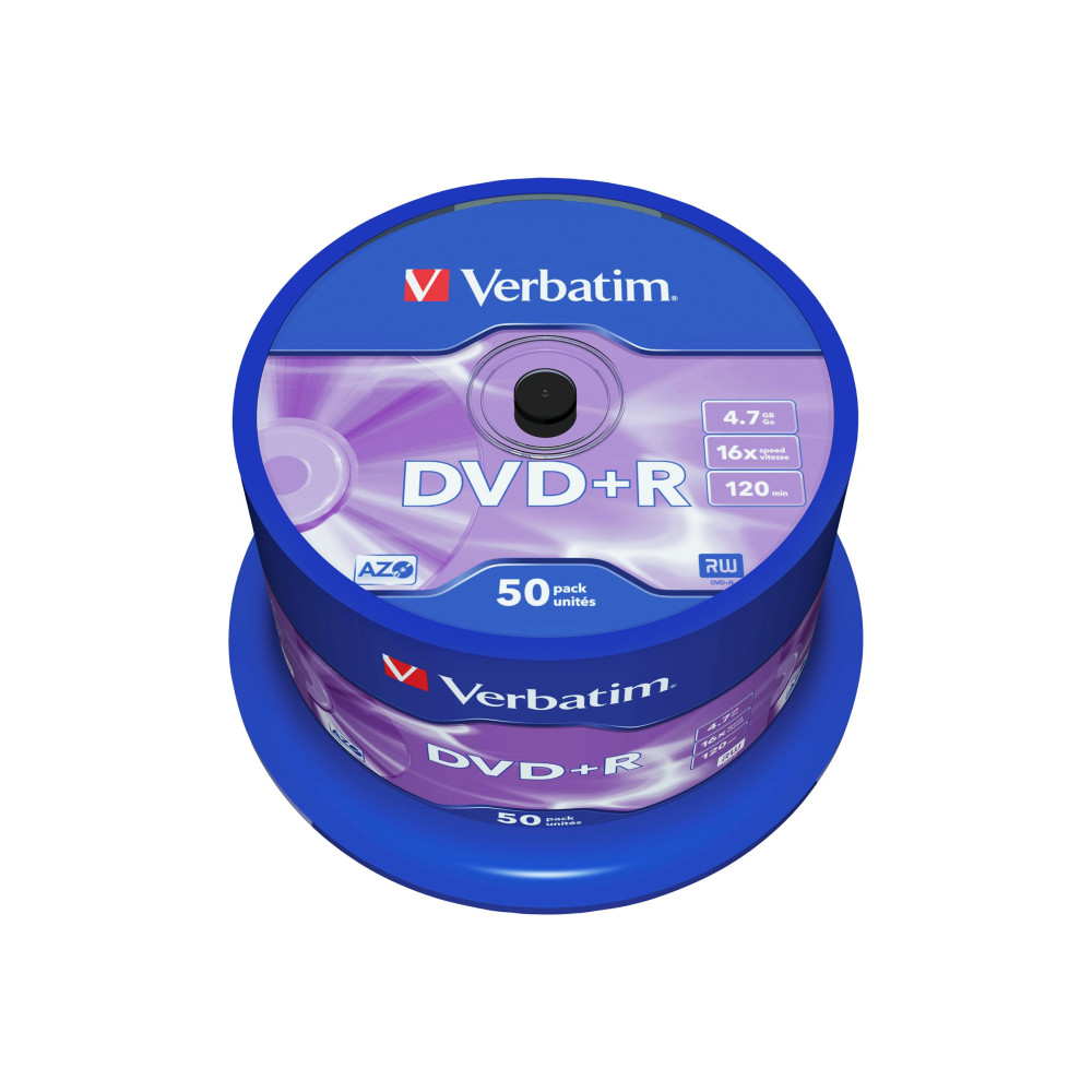 Produktbild för Verbatim - DVD+R x 50 - 4.7 GB - lagringsmedier