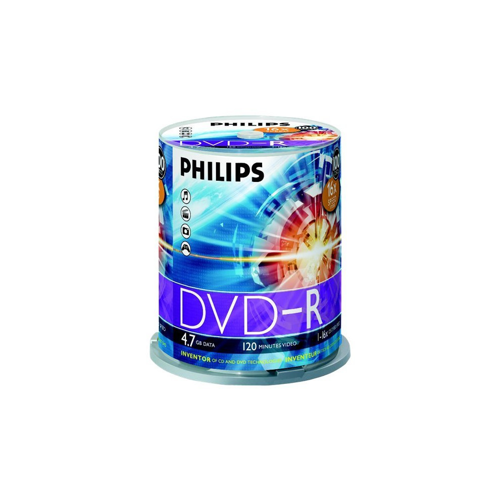 Produktbild för Philips DM4S6B00F - DVD-R x 100 - 4.7 GB - lagringsmedier