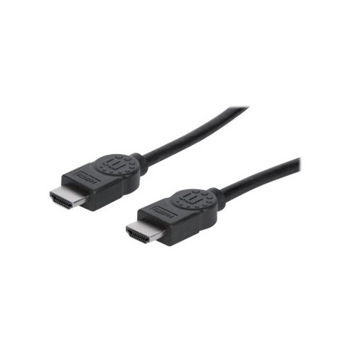 Manhattan Manhattan HDMI Cable, 4K@30Hz (High Speed), 3m, Male to Male, Black, Ultra HD 4k x 2k, Fully Shielded, Gold Plated Contacts, Lifetime Warranty, Polybag - HDMI-kabel - 3 m